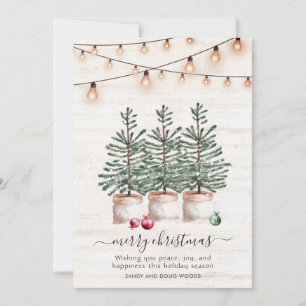 Carte de vacances Rustic Wood Christmas Trees