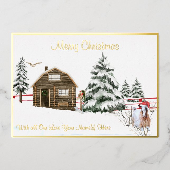 Carte de vacances Silky Maggie Goat Foil (Recto)