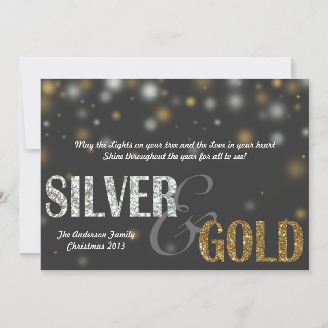 Carte de vacances Silver and Gold Sparkle (Devant)