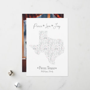 Carte de vacances Silver Grey Texas Line Art Patte