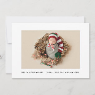 Carte de vacances Simple Elegant New Baby Photo 20
