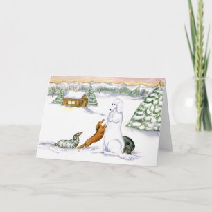Carte de vacances Snow Dachshund