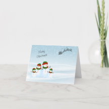 Carte de vacances Snowman Blue