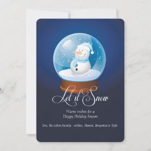 Carte de vacances Snowman Globe