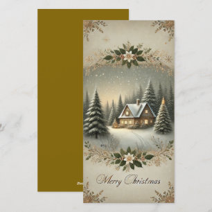 Carte de vacances Snowy Cabine Noël Serenity Appar