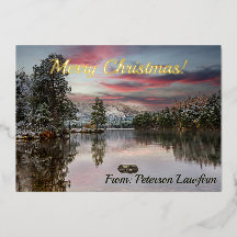Carte de vacances Snowy Scottish Landcape Foil