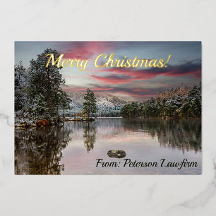 Carte de vacances Snowy Scottish Landcape Foil
