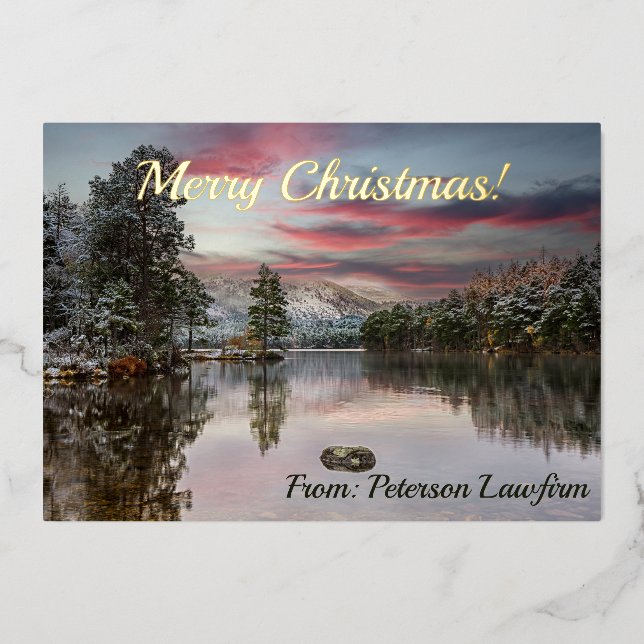 Carte de vacances Snowy Scottish Landcape Foil (Recto)