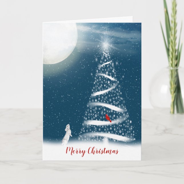Carte de vacances Star Christmas Tree and Moon (Devant)