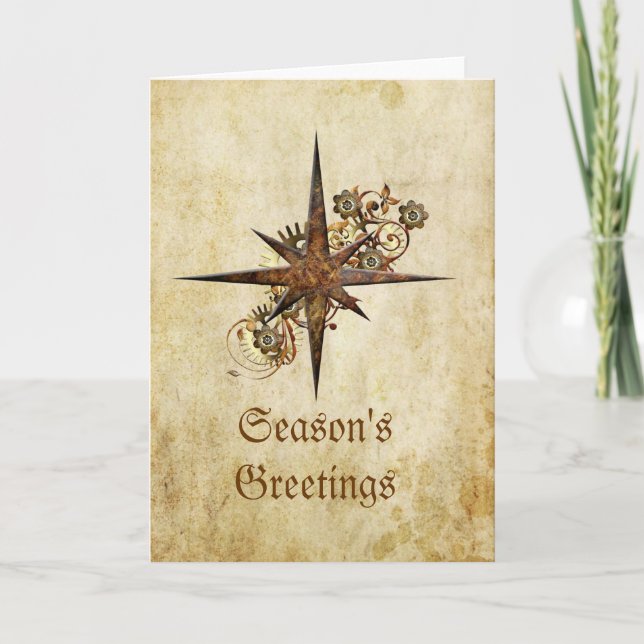 Carte de vacances Steampunk Compass Star (Devant)