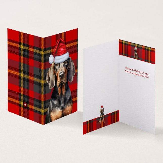 Carte de vacances Tan et Noir Red Plaid (Inside and Outside)