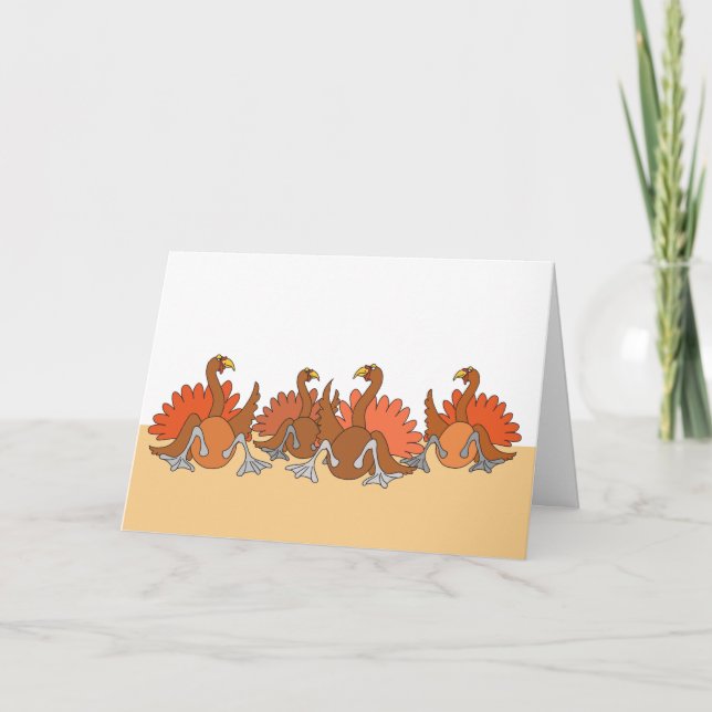 Carte de vacances Thanksgiving Turkeys (Devant)