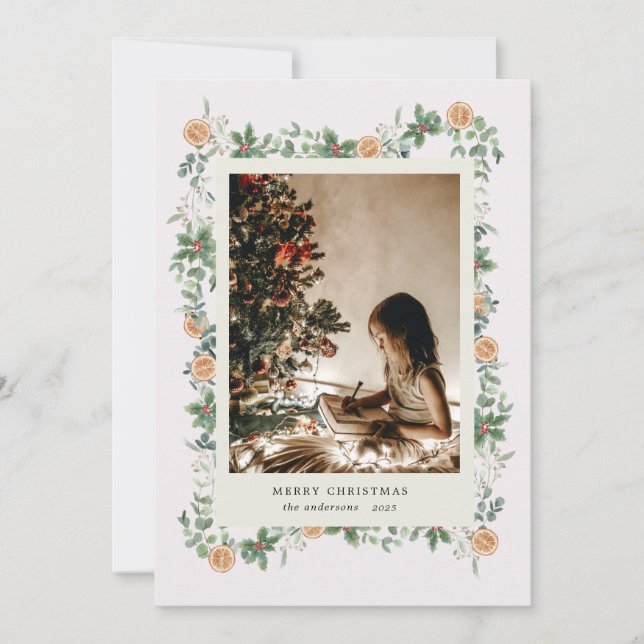 Carte de vacances Vacances Verdure Oranges Photo (Devant)