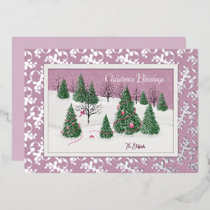 Carte de vacances Victorian Pink Enchanted Forest 
