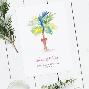 Carte de vacances Watercolor Palm Tree Company