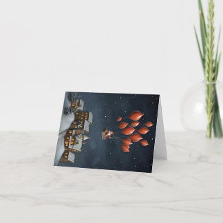 Carte de vacances Whimsical Père Noël vide à l'int