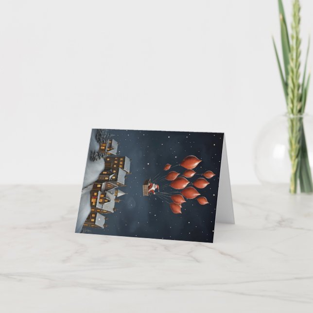 Carte de vacances Whimsical Père Noël vide à l'int (Devant)