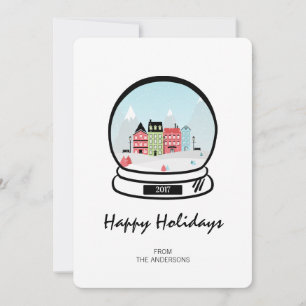 Carte de vacances Winter Snow Globe