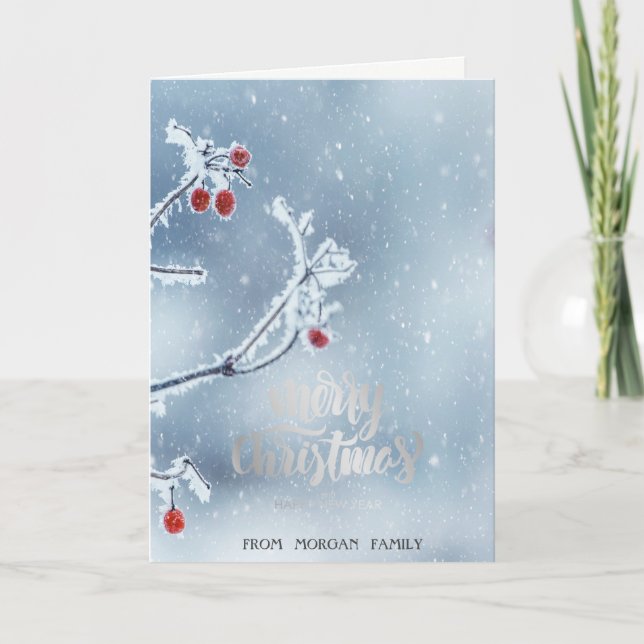 Carte de vacances Winter Wonderland Snow Blue (Devant)