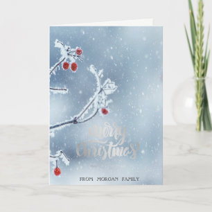 Carte de vacances Winter Wonderland Snow Blue