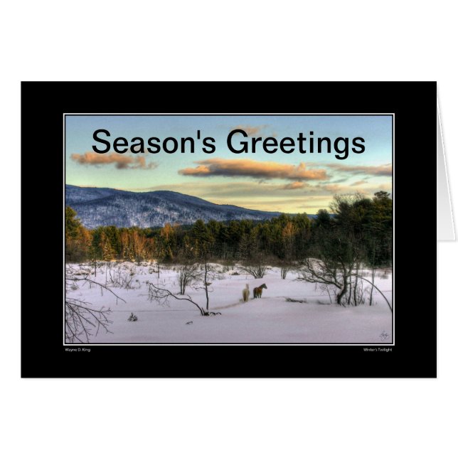 Carte de vacances Winters Twilight Joyeuses Fêtes (Devant horizontal)