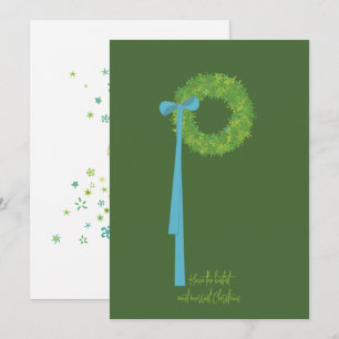 Carte de vacances Wreath and Ribbon