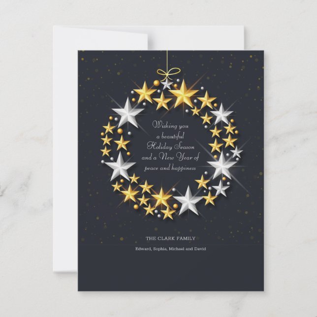 Carte de vacances Wreath Stars Shimmerger (Devant)