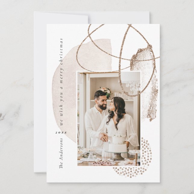 Carte de vacances Xmas Gold Boho (Devant)