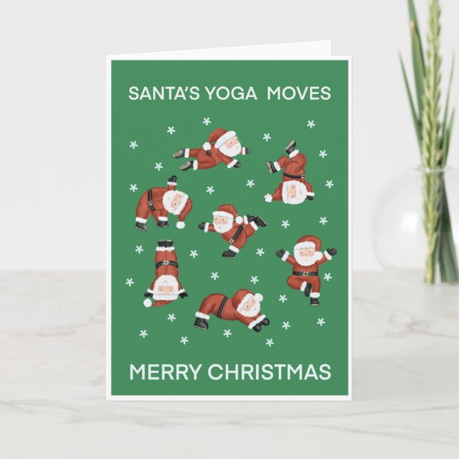 Carte de vacances Yoga Père Noël (Devant)