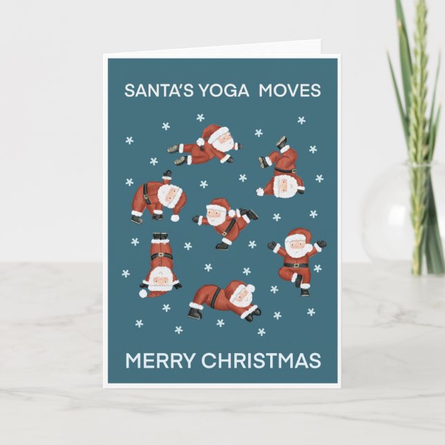 Carte de vacances Yoga Père Noël (Devant)