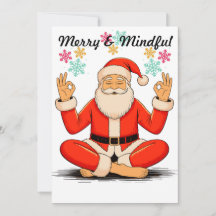Carte de vacances Yoga Santa Flat