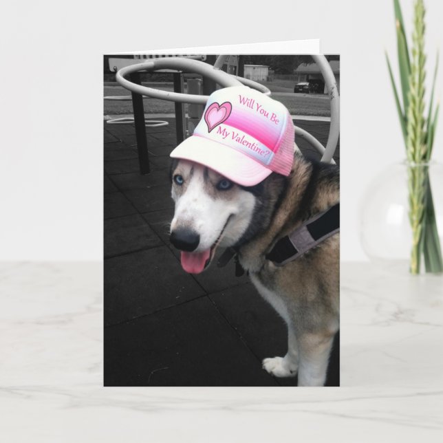 Carte de Valentine de chien de traîneau sibérien (Devant)