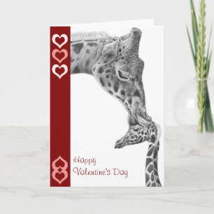 Carte de Valentine de girafe