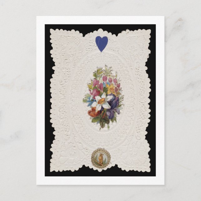 Carte de Valentine dépeignant les fleurs, c.1840 (Devant)