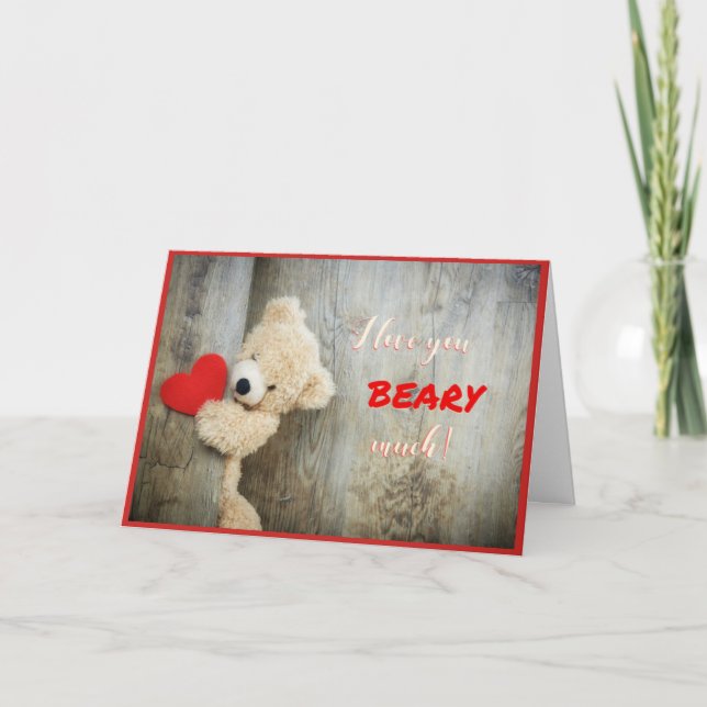 Carte de Valentine d'ours de coeur (Devant)