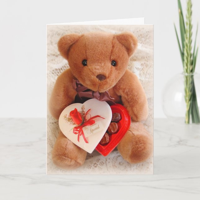 Carte de Valentine d'ours de nounours--Aimez-vous (Devant)