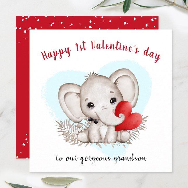 Carte de Valentines Eléphantes Cute (Cute Elephant Valentines Card)