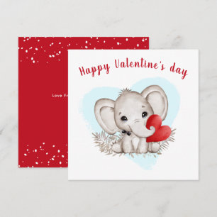 Carte de Valentines Eléphantes Cute