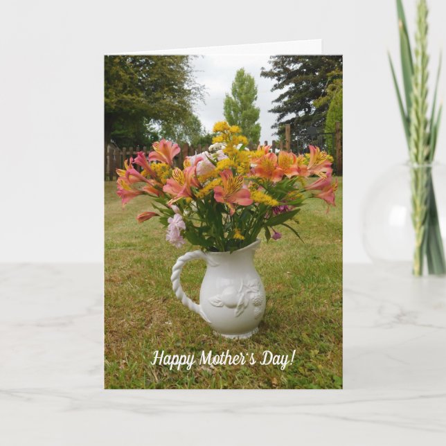 Carte de vase pour la fête des mères avec lis tigr (Devant)