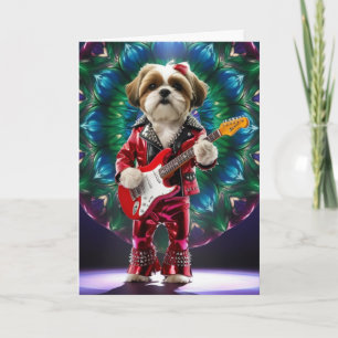 Carte de vedette de rock Shih Tzu mignonne