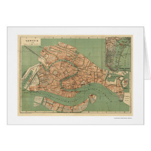 Carte de Venise, Italie vers 1886