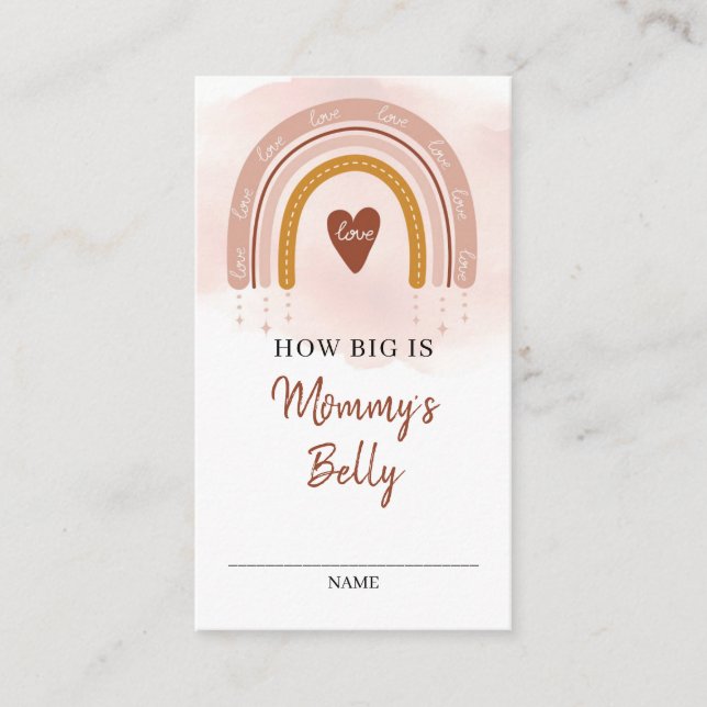 Carte de ventre Boho Blush Rose Rainbow Mommy (Devant)