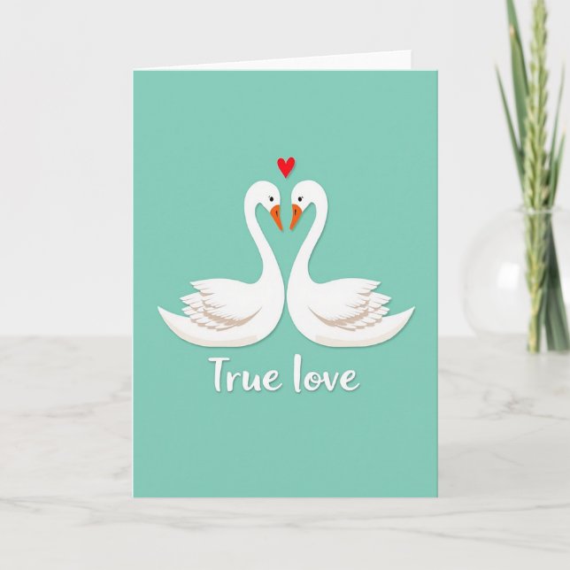 Carte de Véritable Amour aux Cygnes (Devant)