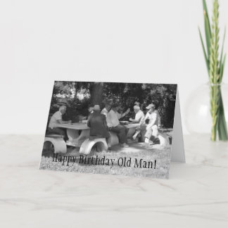 Carte de vieil homme de joyeux anniversaire