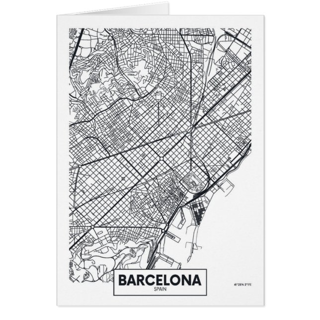 Carte de ville de Barcelone, Espagne | (Devant)