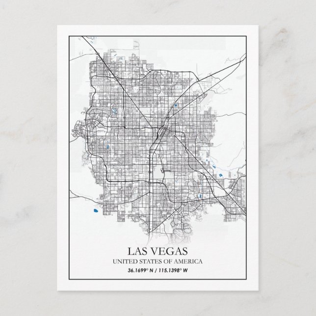 Carte de ville de Las Vegas Nevada USA Voyages Vil (Devant)