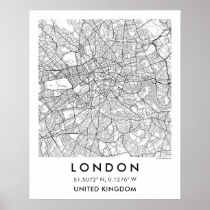 Carte de ville personnalisée de Londres - Affiche