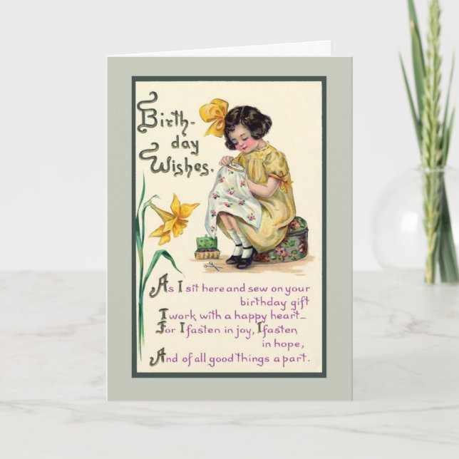 Carte de vinrage Anniversaire Démodé Wives (Devant)