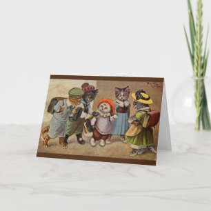 Carte de Vintage Cats School Days