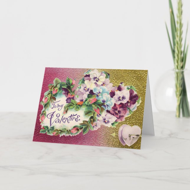 Carte de Vintage Valentine Pansy (Devant)